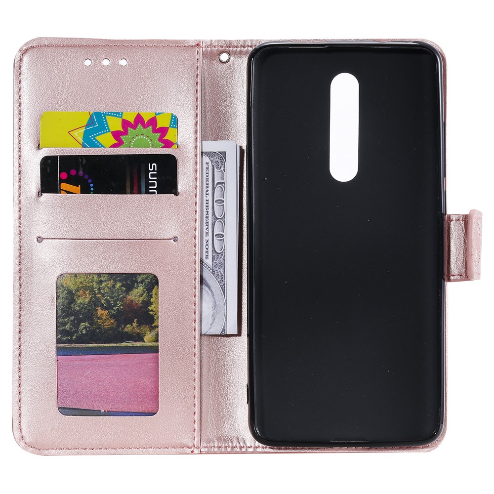 Imprint Flower Leather Wallet Case for Xiaomi Redmi K20 / Mi 9T / Redmi K20 Pro / Mi 9T Pro - Rose Gold-4