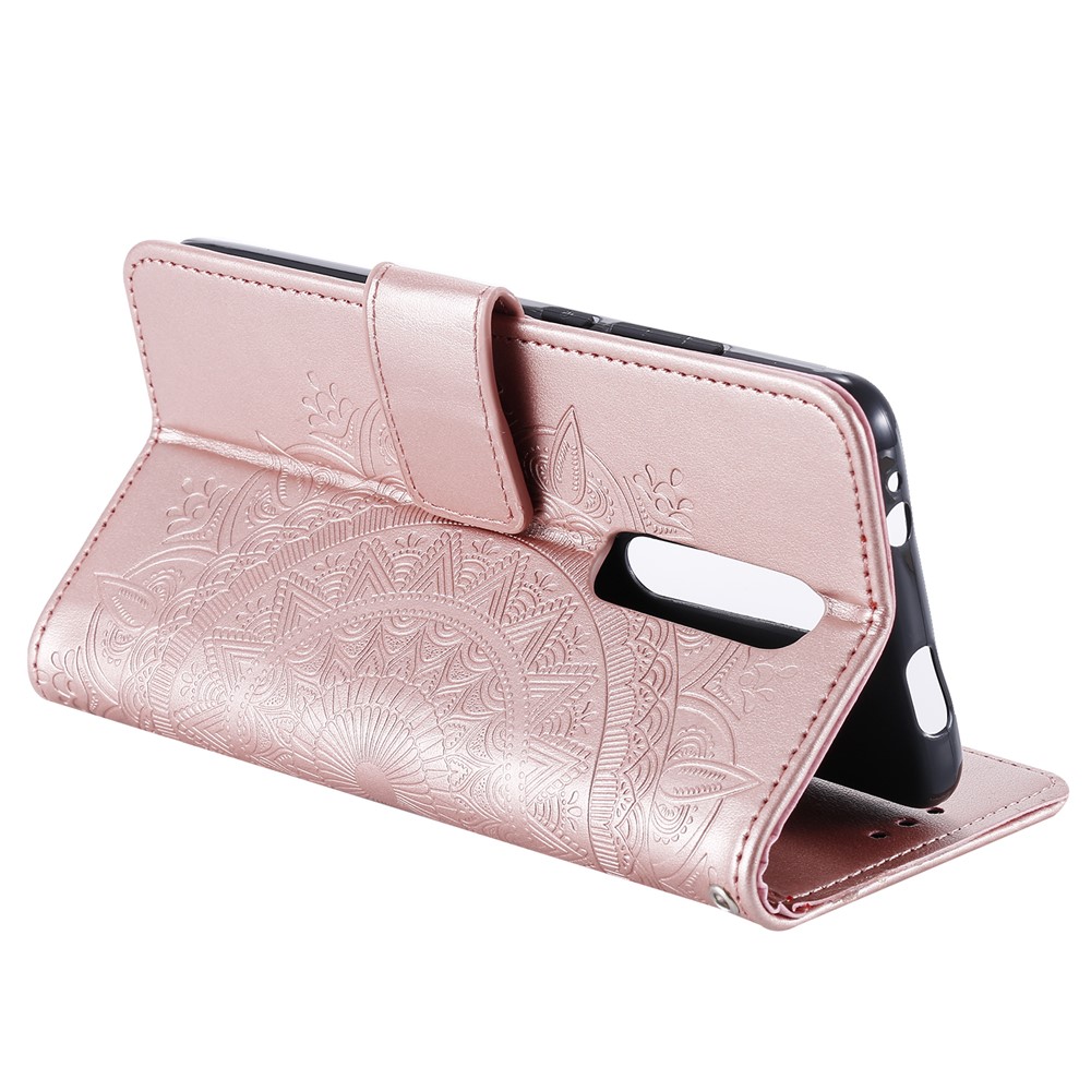 Imprint Flower Leather Wallet Case for Xiaomi Redmi K20 / Mi 9T / Redmi K20 Pro / Mi 9T Pro - Rose Gold-5