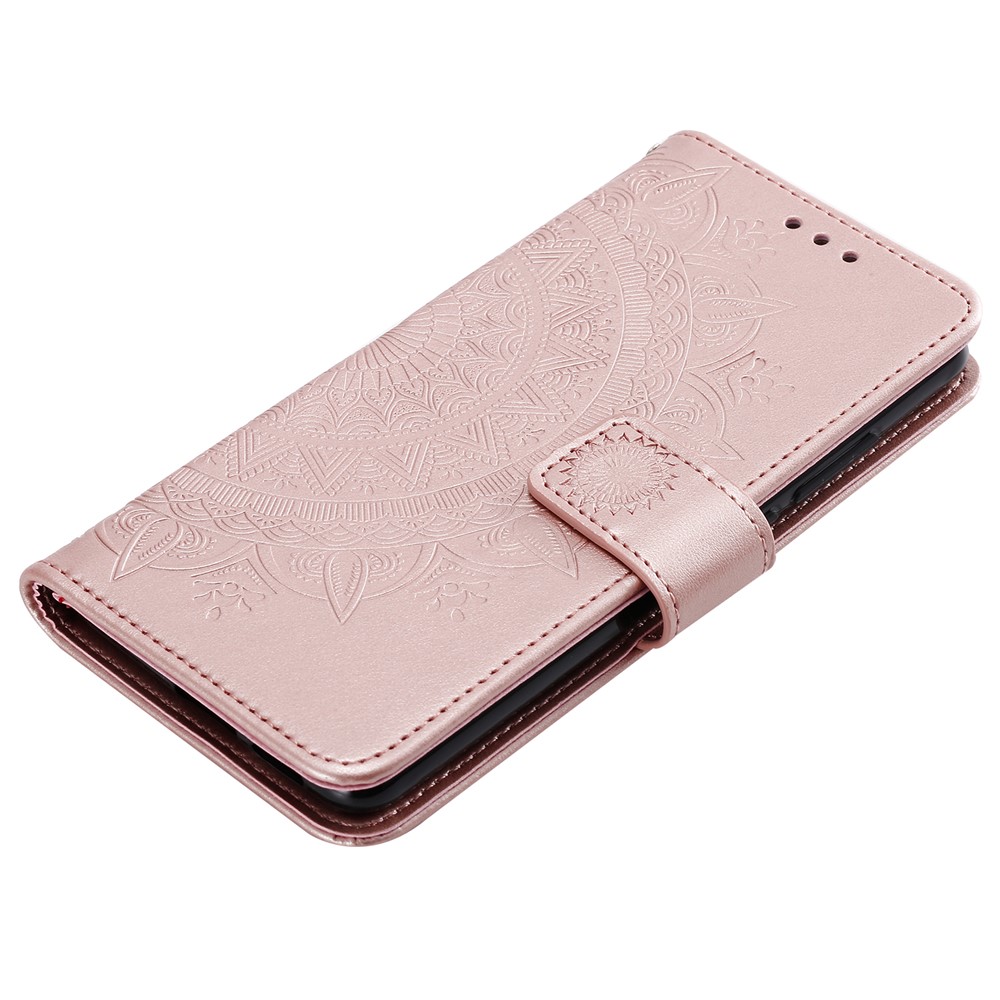 Imprint Flower Leather Wallet Case for Xiaomi Redmi K20 / Mi 9T / Redmi K20 Pro / Mi 9T Pro - Rose Gold-7