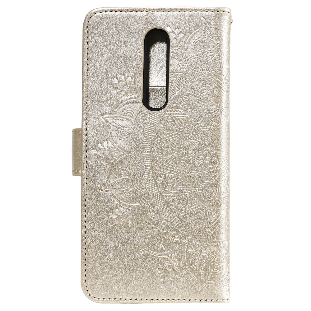 Imprint Flower Leather Wallet Case for Xiaomi Redmi K20 / Mi 9T / Redmi K20 Pro / Mi 9T Pro - Gold-3