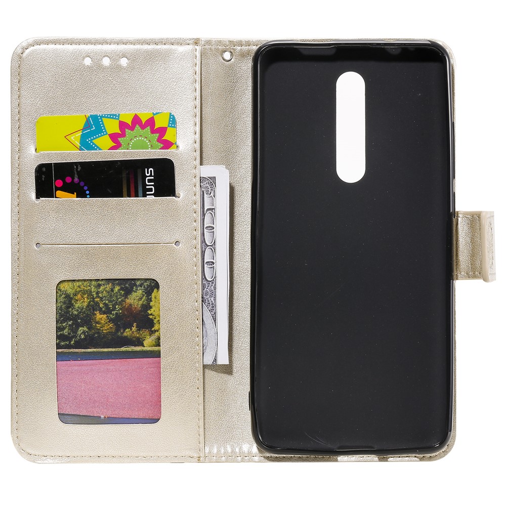 Imprint Flower Leather Wallet Case for Xiaomi Redmi K20 / Mi 9T / Redmi K20 Pro / Mi 9T Pro - Gold-4
