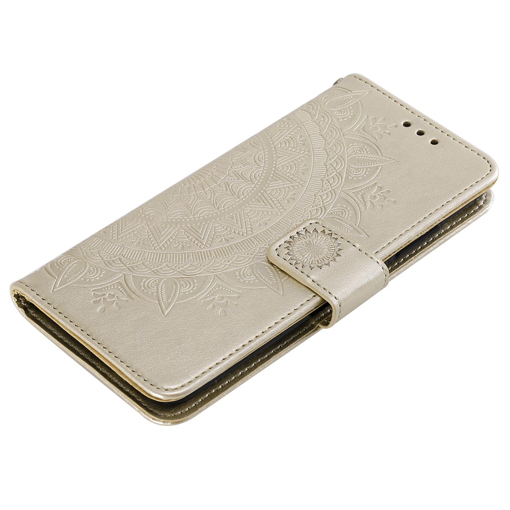 Imprint Flower Leather Wallet Case for Xiaomi Redmi K20 / Mi 9T / Redmi K20 Pro / Mi 9T Pro - Gold-7