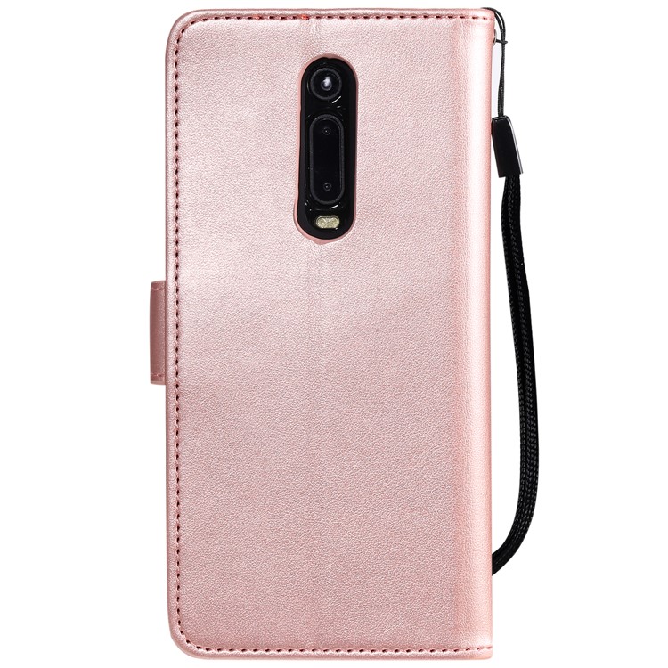 Imprint Heart Owl Leather Wallet Case for Xiaomi Redmi K20 / Mi 9T / Redmi K20 Pro / Mi 9T Pro - Rose Gold-3