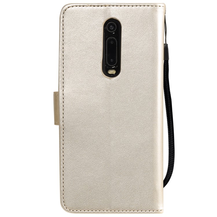 Imprint Heart Owl Leather Wallet Case for Xiaomi Redmi K20 / Mi 9T / Redmi K20 Pro / Mi 9T Pro - Gold-3