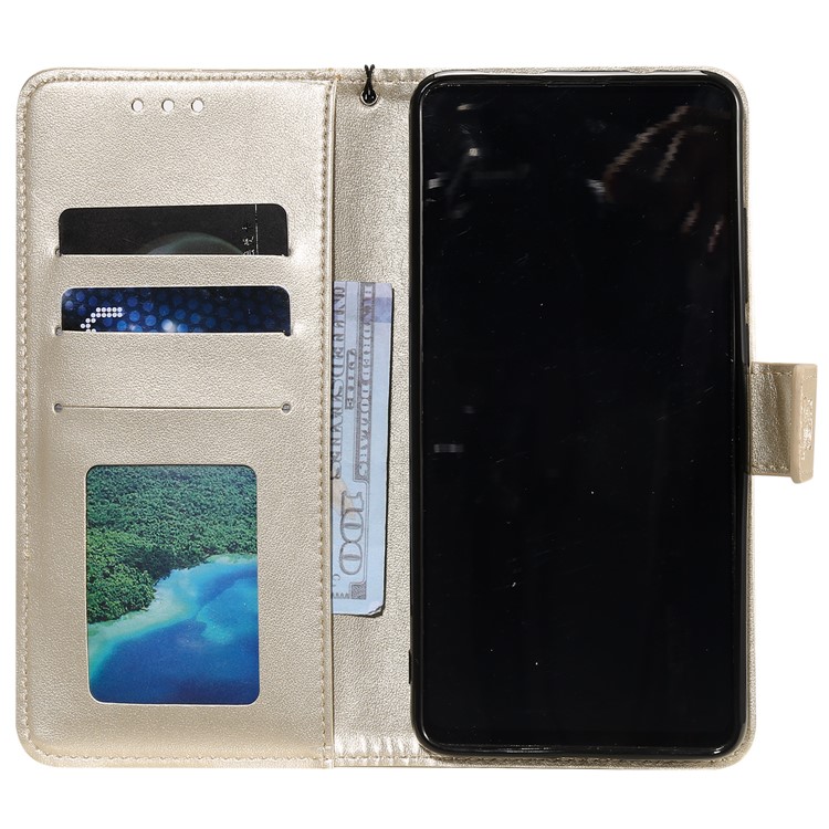 Imprint Heart Owl Leather Wallet Case for Xiaomi Redmi K20 / Mi 9T / Redmi K20 Pro / Mi 9T Pro - Gold-4