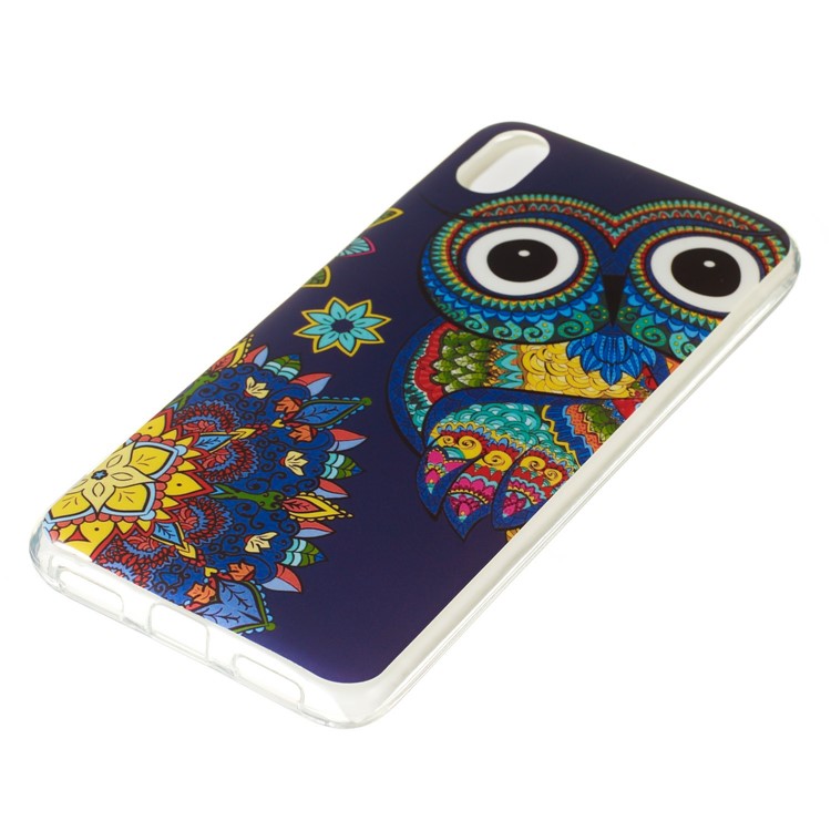 IMD Estampado Luminoso TPU Back Telephel Case Para Xiaomi Redmi 7a - Búho Colorizado-4