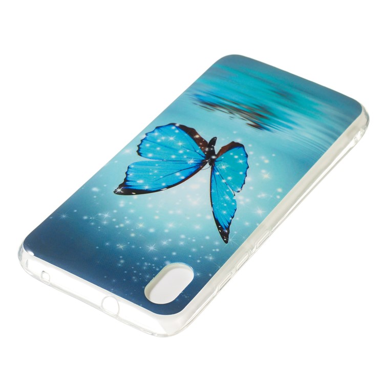 IMD Patterned Luminous TPU Back Phone Shell Case for Xiaomi Redmi 7A - Blue Butterfly-3