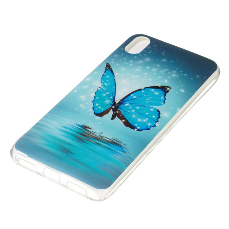 IMD Patterned Luminous TPU Back Phone Shell Case for Xiaomi Redmi 7A - Blue Butterfly-4
