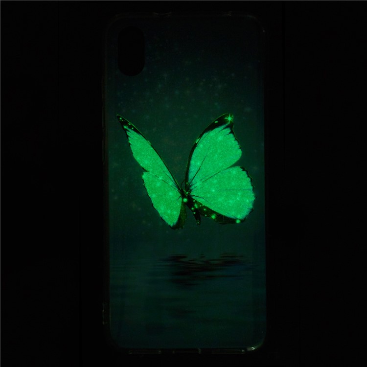 IMD Patterned Luminous TPU Back Phone Shell Case for Xiaomi Redmi 7A - Blue Butterfly-6