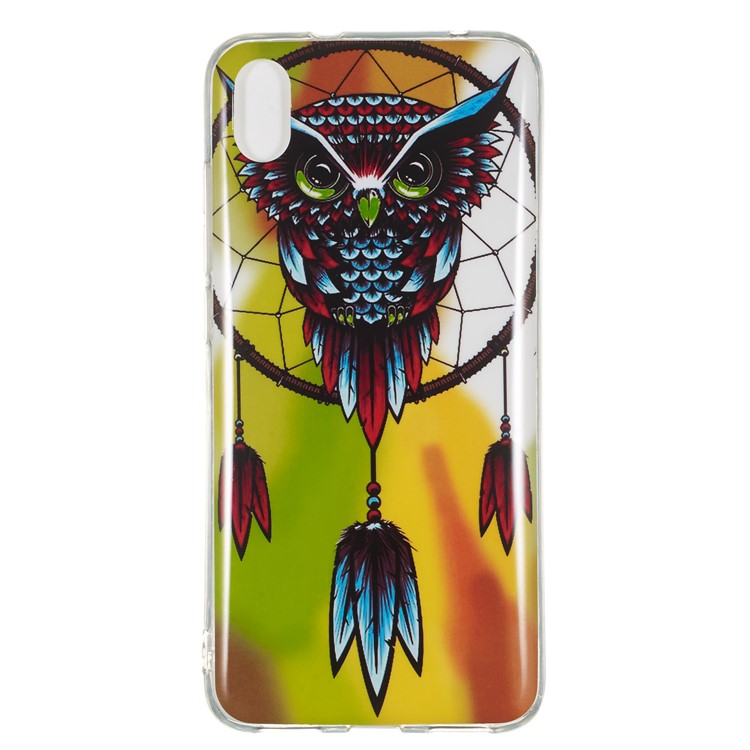 IMD Patterned Luminous TPU Back Phone Shell Case for Xiaomi Redmi 7A - Owl and Dream Catcher-2