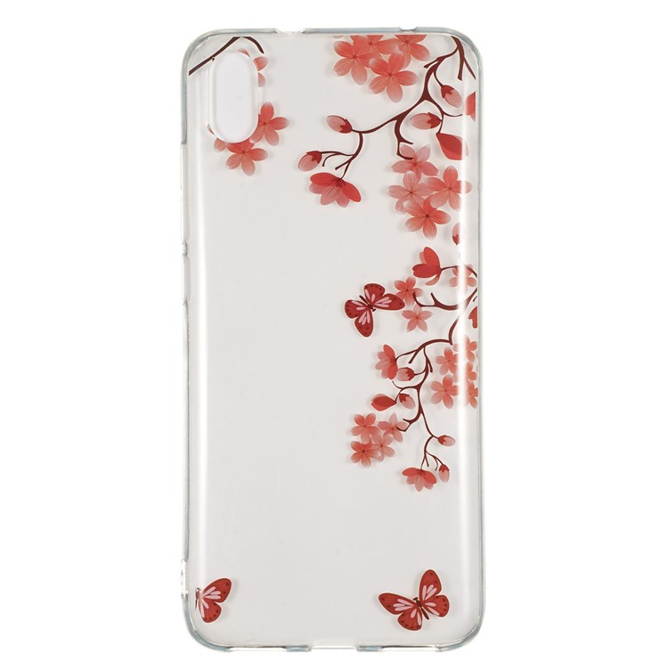 Printing Surface IMD TPU Shell Case for Xiaomi Redmi 7A - Red Flowers-2
