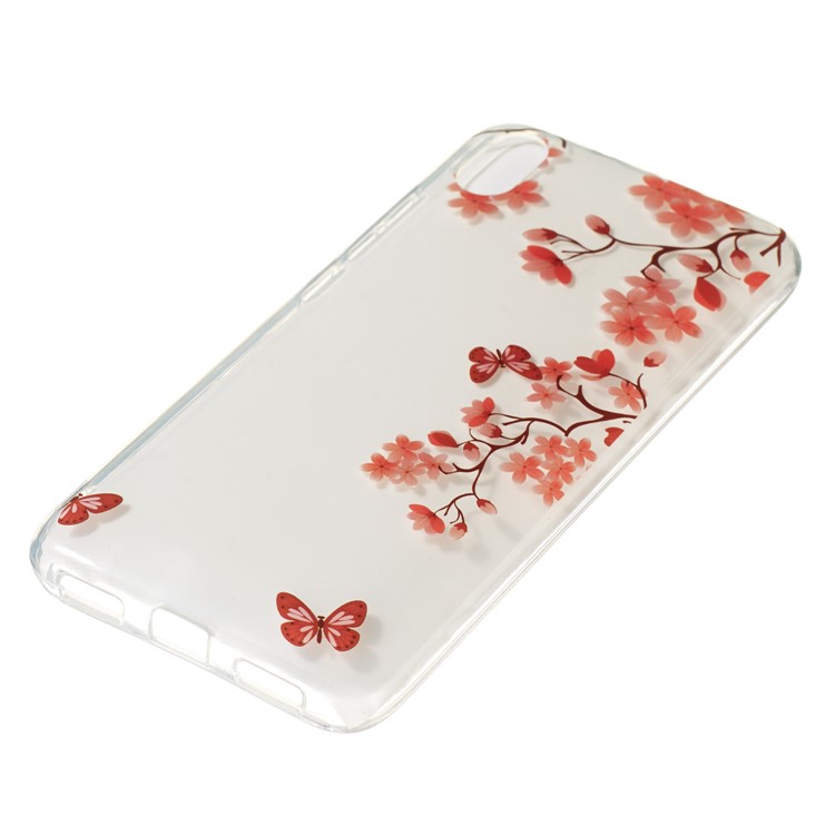 Printing Surface IMD TPU Shell Case for Xiaomi Redmi 7A - Red Flowers-4