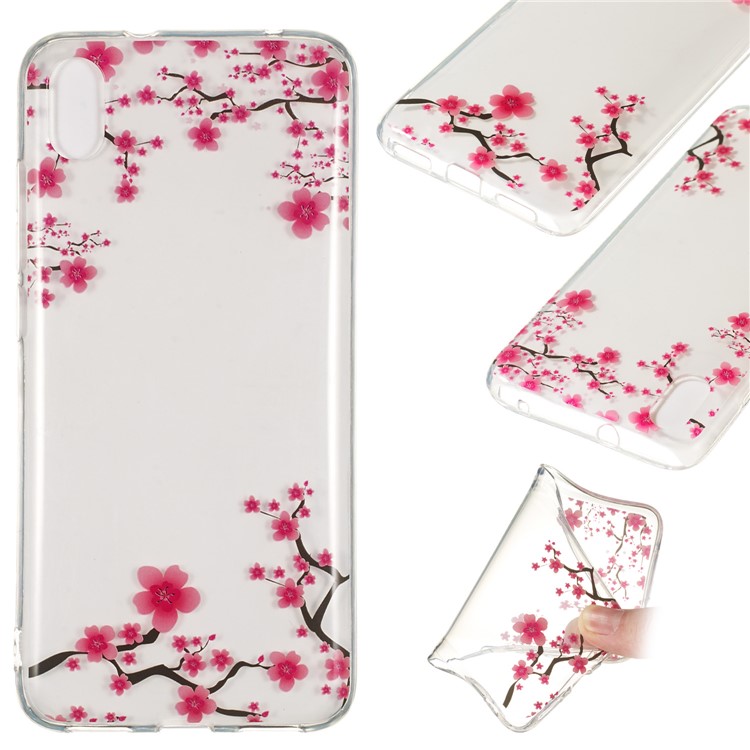 Printing Surface IMD TPU Shell Case for Xiaomi Redmi 7A - Pink Flowers-1