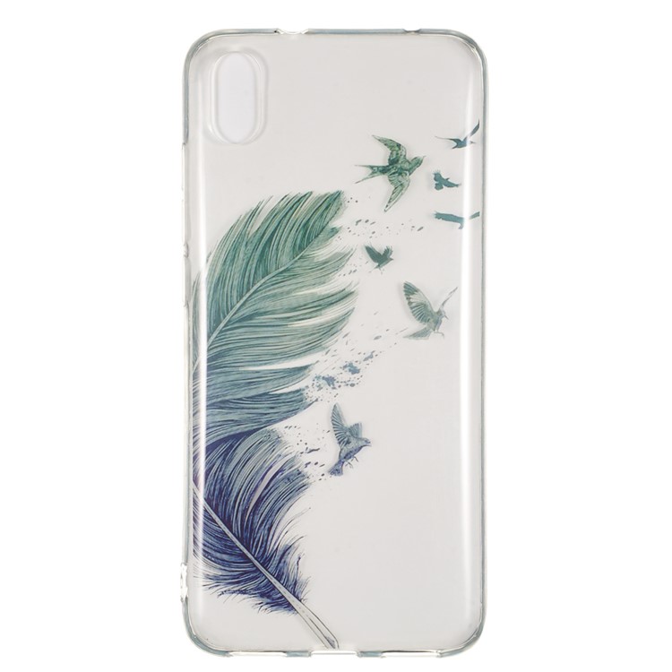 Printing Surface IMD TPU Shell Case for Xiaomi Redmi 7A - Feather Pattern-2
