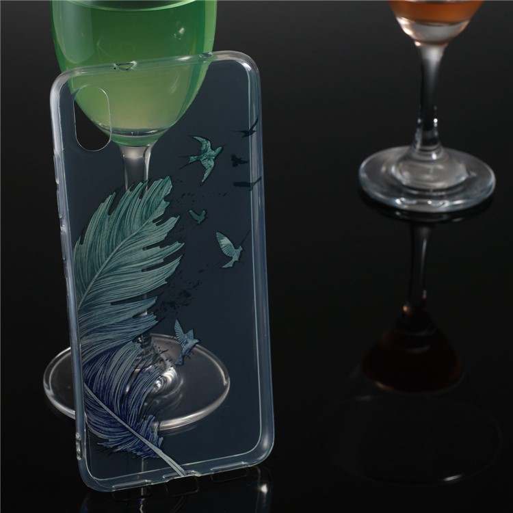 Printing Surface IMD TPU Shell Case for Xiaomi Redmi 7A - Feather Pattern-6
