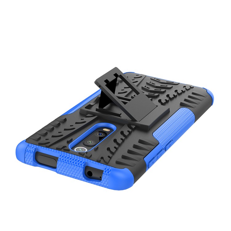 Tyre Pattern PC TPU Hybrid Back Case with Kickstand for Xiaomi Redmi K20/Mi 9T/K20 Pro/Mi 9 Pro - Blue-7