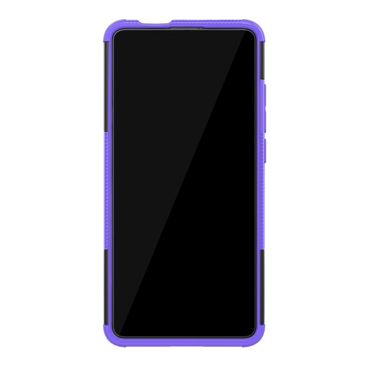Tyre Pattern PC TPU Hybrid Back Case with Kickstand for Xiaomi Redmi K20/Mi 9T/K20 Pro/Mi 9 Pro - Purple-4