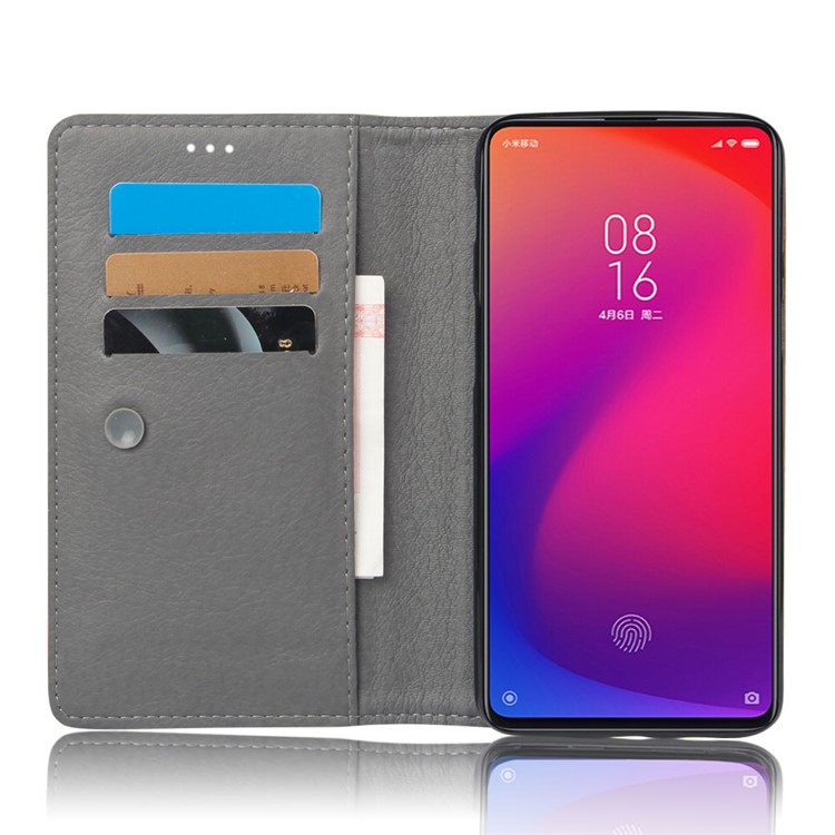 KSQ Sucker Closure Crazy Horse Leather Wallet Case for Xiaomi Redmi K20 / Mi 9T / Redmi K20 Pro / Mi 9T Pro - Black-5