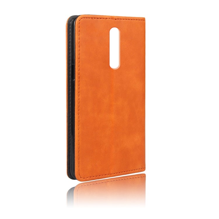 KSQ Sucker Closure Crazy Horse Leather Wallet Case for Xiaomi Redmi K20 / Mi 9T / Redmi K20 Pro / Mi 9T Pro - Orange-2