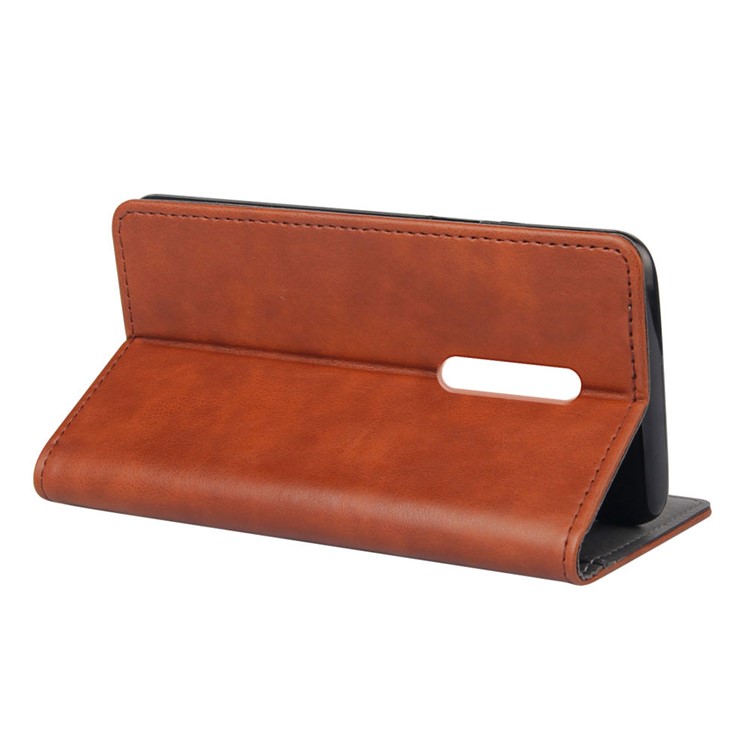 KSQ Sucker Closure Crazy Horse Leather Wallet Case for Xiaomi Redmi K20 / Mi 9T / Redmi K20 Pro / Mi 9T Pro - Brown-4