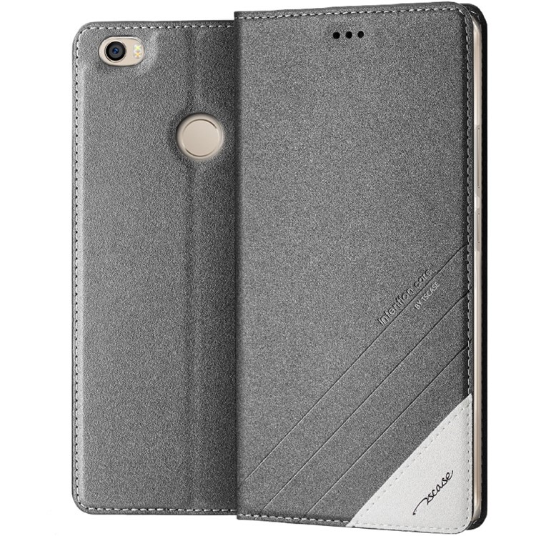 TSCASE Sand-like Texture Smart Leather Stand Case for Xiaomi Mi Max - Black-1