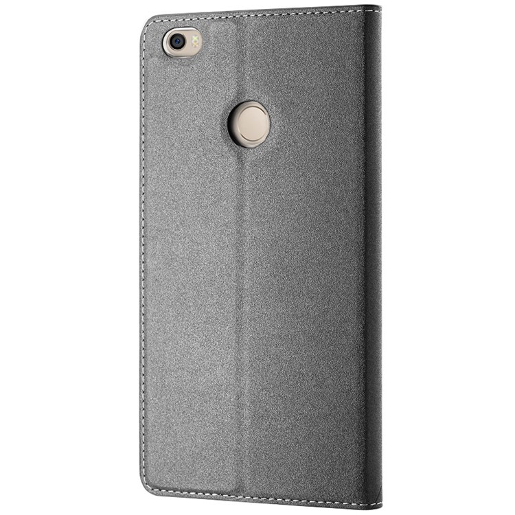 TSCASE Sand-like Texture Smart Leather Stand Case for Xiaomi Mi Max - Black-2