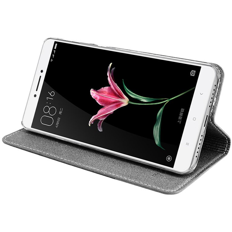 TSCASE Sand-like Texture Smart Leather Stand Case for Xiaomi Mi Max - Black-3