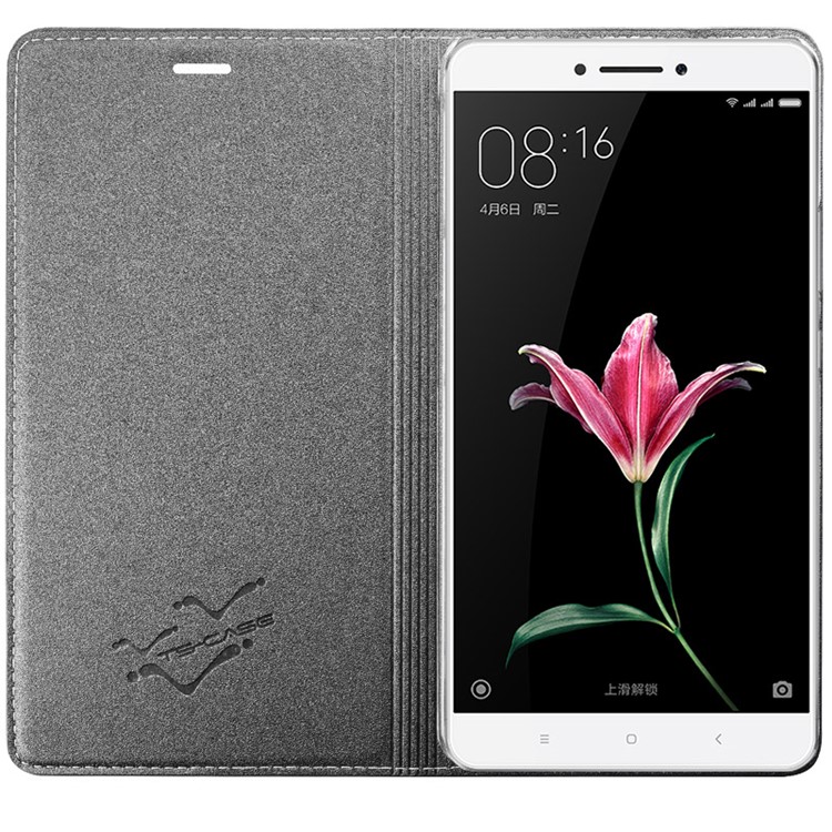 TSCASE Sand-like Texture Smart Leather Stand Case for Xiaomi Mi Max - Black-4