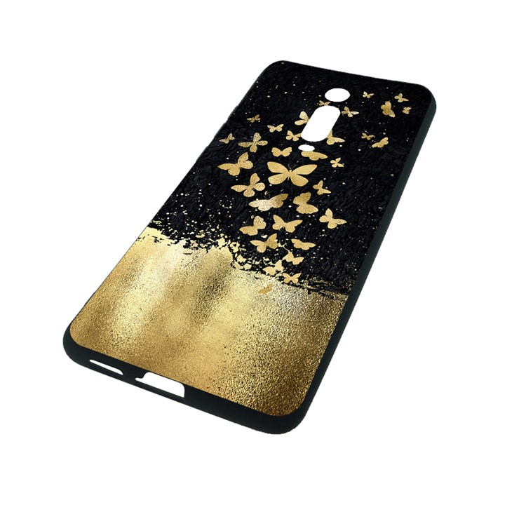 copertura In TPU Per Stampa Di Stile In Rilievo Per Xiaomi Redmi K20 / Mi 9T / K20 Pro / Mi 9T Pro - Nero / Farfalle D'oro-4