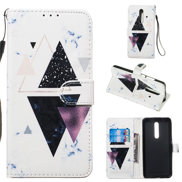 Pattern Printing Leather Wallet Stand Phone Cover for Xiaomi Redmi K20 / K20 Pro / Mi 9T / Mi 9T Pro - Triangle-1