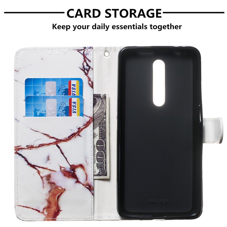Pattern Printing Leather Wallet Stand Phone Cover for Xiaomi Redmi K20 / K20 Pro / Mi 9T / Mi 9T Pro - Brown Marbling-8