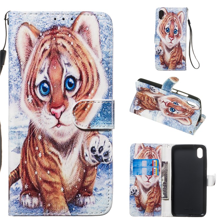 Pattern Printing Leather Wallet Stand Phone Case Cover for Xiaomi Redmi 7A - Little Tiger-1