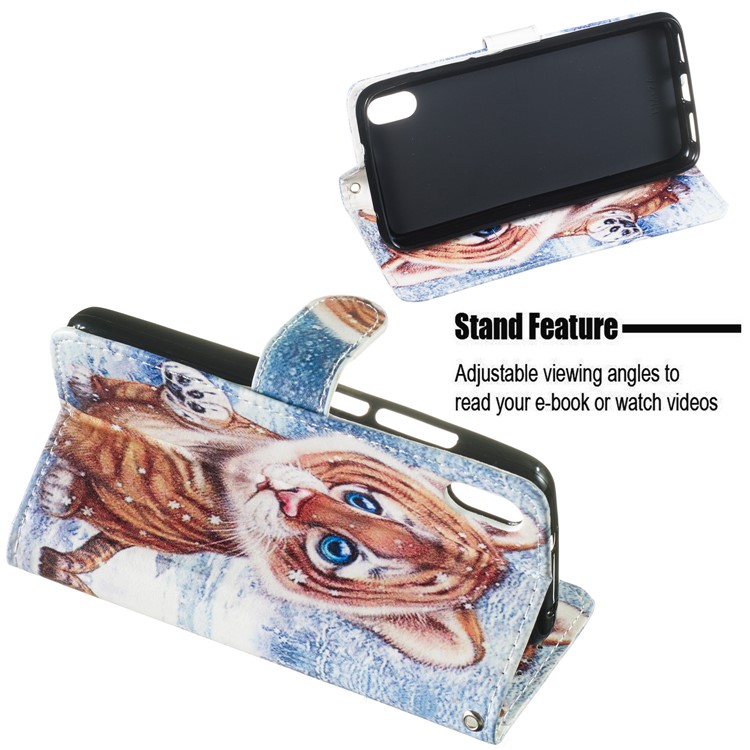 Pattern Printing Leather Wallet Stand Phone Case Cover for Xiaomi Redmi 7A - Little Tiger-6