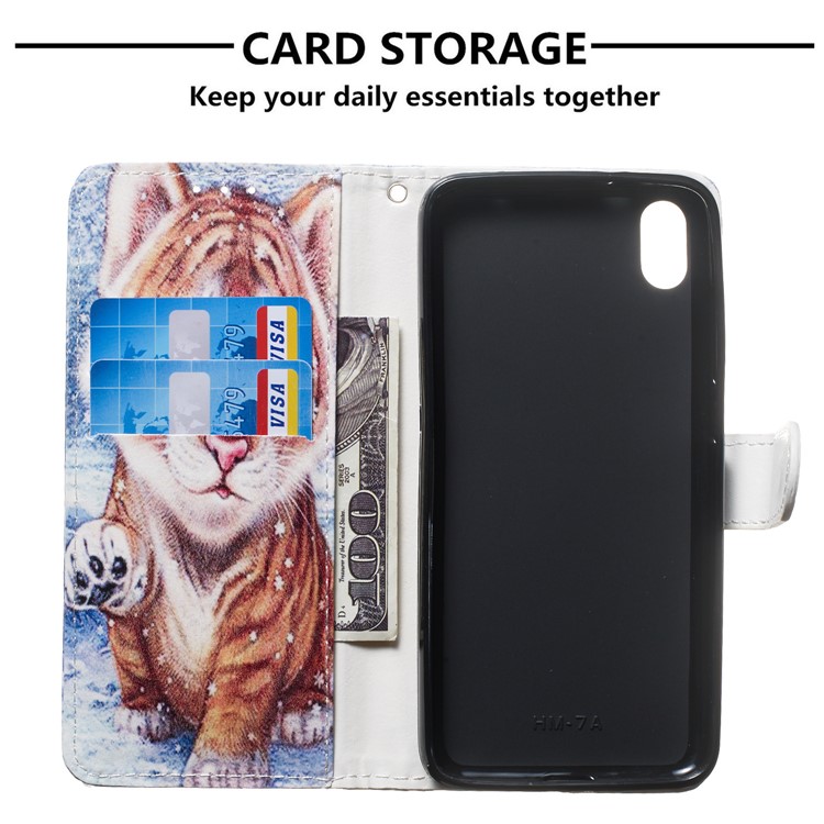 Pattern Printing Leather Wallet Stand Phone Case Cover for Xiaomi Redmi 7A - Little Tiger-8