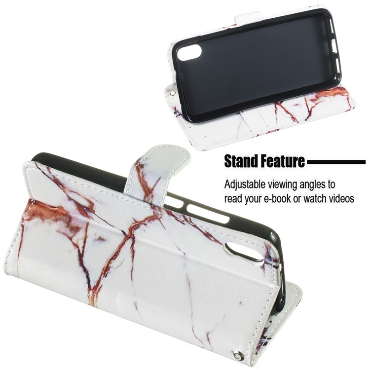 Pattern Printing Leather Wallet Stand Phone Case Cover for Xiaomi Redmi 7A - Brown Marbling-6