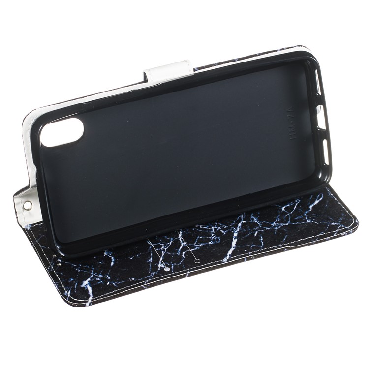 Pattern Printing Leather Wallet Stand Phone Case Cover for Xiaomi Redmi 7A - Blue Marbling-7