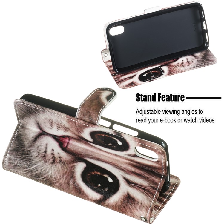 Pattern Printing Leather Wallet Stand Phone Case Cover for Xiaomi Redmi 7A - Cat Face-6