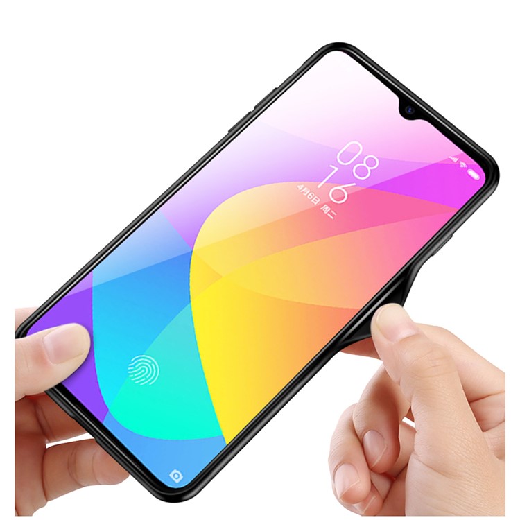 O Acrílico Da Borda De TPU Suporta O Escudo Da Pilha Do PC Para O Xiaomi Mi Cc9e / Mi A3 - Preto-6