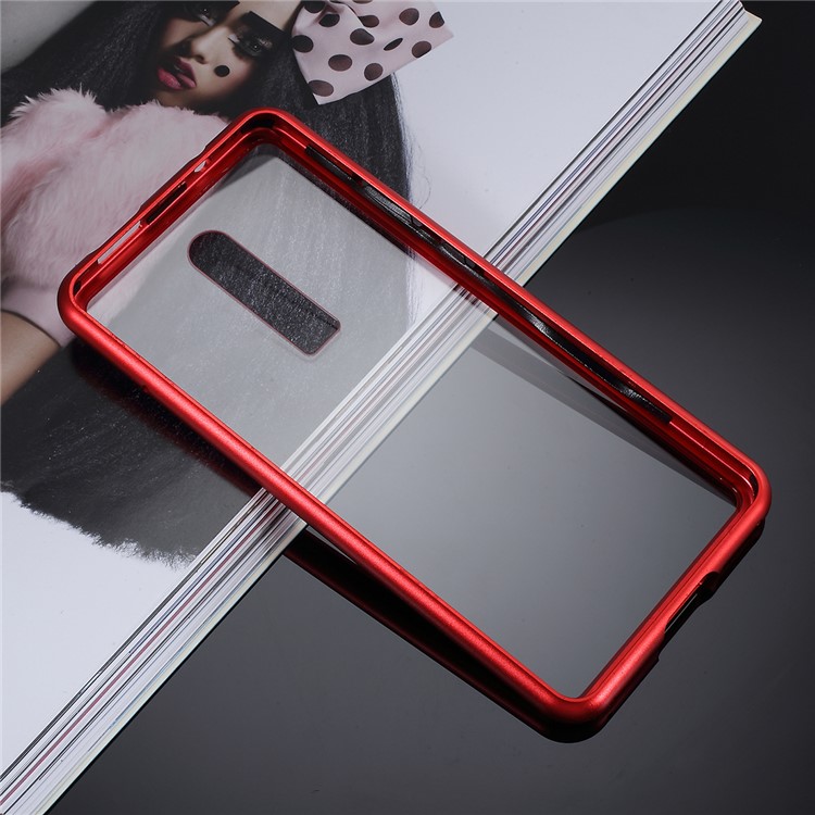 Magnetic Attraction Detachable Metal Frame + Tempered Glass Cover Mobile Phone Case for Xiaomi Redmi K20 / Mi 9T / K20 Pro / Mi 9T Pro - Red-10