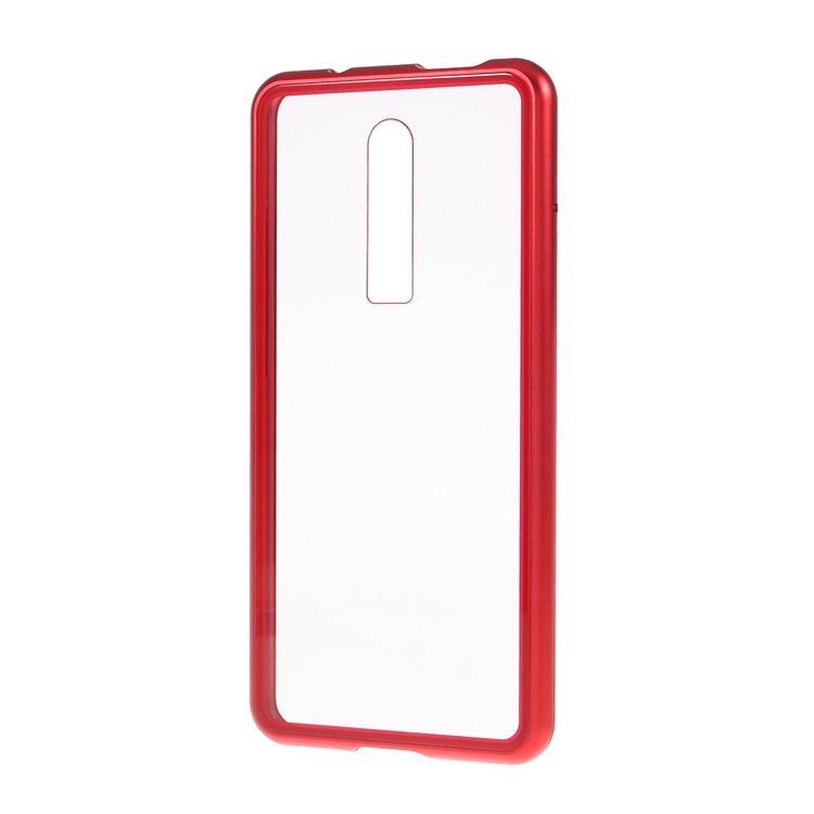 Magnetic Attraction Detachable Metal Frame + Tempered Glass Cover Mobile Phone Case for Xiaomi Redmi K20 / Mi 9T / K20 Pro / Mi 9T Pro - Red-3