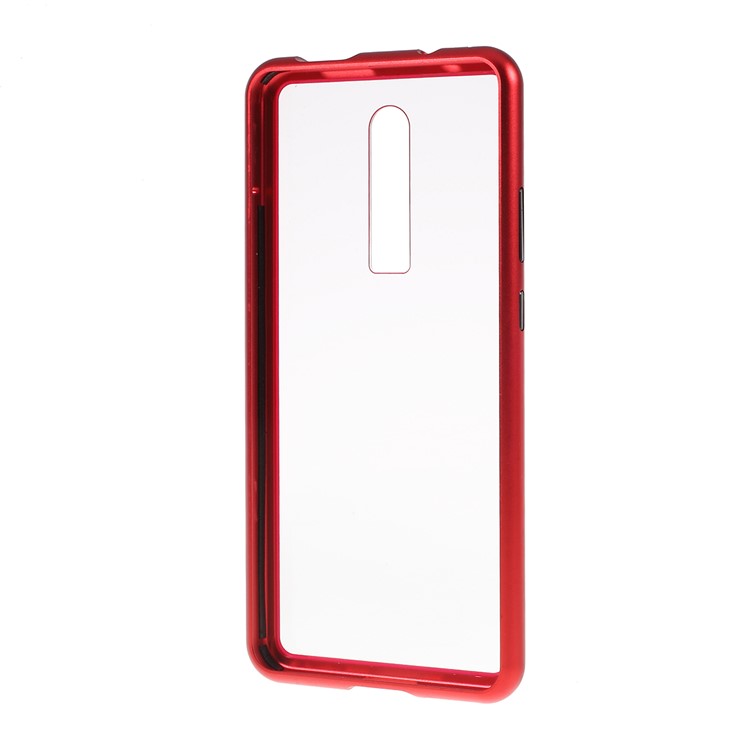 Magnetic Attraction Detachable Metal Frame + Tempered Glass Cover Mobile Phone Case for Xiaomi Redmi K20 / Mi 9T / K20 Pro / Mi 9T Pro - Red-4