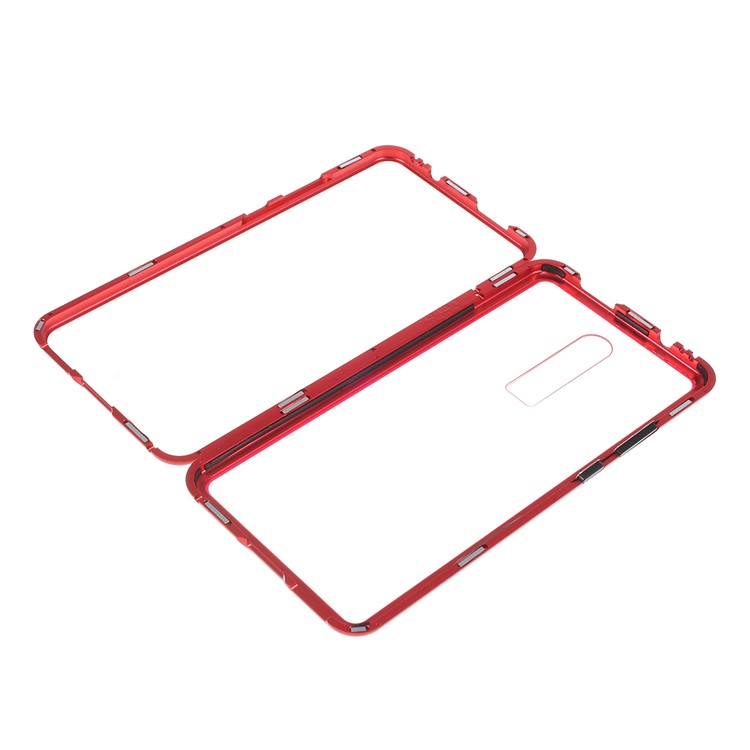 Magnetic Attraction Detachable Metal Frame + Tempered Glass Cover Mobile Phone Case for Xiaomi Redmi K20 / Mi 9T / K20 Pro / Mi 9T Pro - Red-5