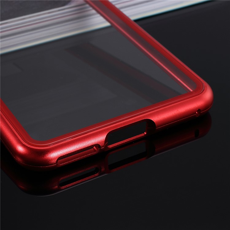 Magnetic Attraction Detachable Metal Frame + Tempered Glass Cover Mobile Phone Case for Xiaomi Redmi K20 / Mi 9T / K20 Pro / Mi 9T Pro - Red-8