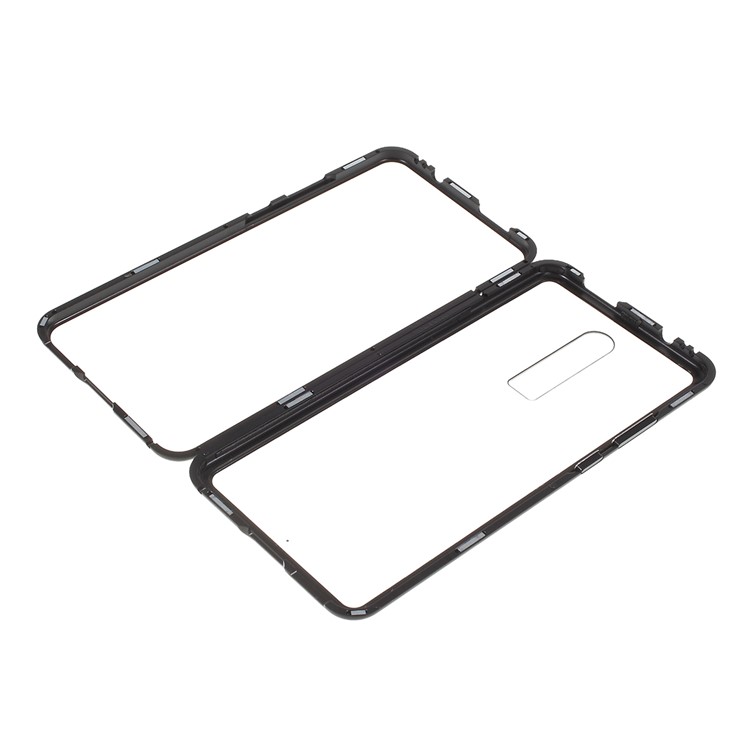 Magnetic Attraction Detachable Metal Frame + Tempered Glass Cover Mobile Phone Case for Xiaomi Redmi K20 / Mi 9T / K20 Pro / Mi 9T Pro - Black-1