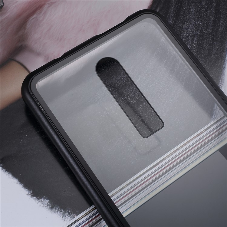 Magnetic Attraction Detachable Metal Frame + Tempered Glass Cover Mobile Phone Case for Xiaomi Redmi K20 / Mi 9T / K20 Pro / Mi 9T Pro - Black-3