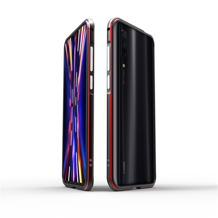 Metal Frame Protective Phone Shell for Xiaomi Mi CC9 - Black/Red-1