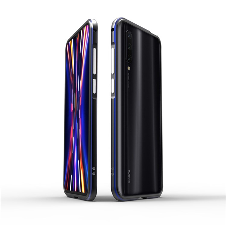 Metal Frame Protective Phone Shell for Xiaomi Mi CC9 / Mi CC9 Meitu Edition - Black/Blue-1