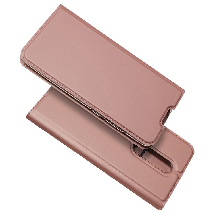 Magnetic Adsorption Leather Card Holder Case for Xiaomi Redmi K20 / Mi 9T - Rose Gold-1