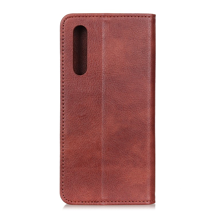Litchi Auto-absorvido Textura Dividir Capa De Telefone De Couro Para Xiaomi Mi Cc9e / Mi A3 - Castanho-7