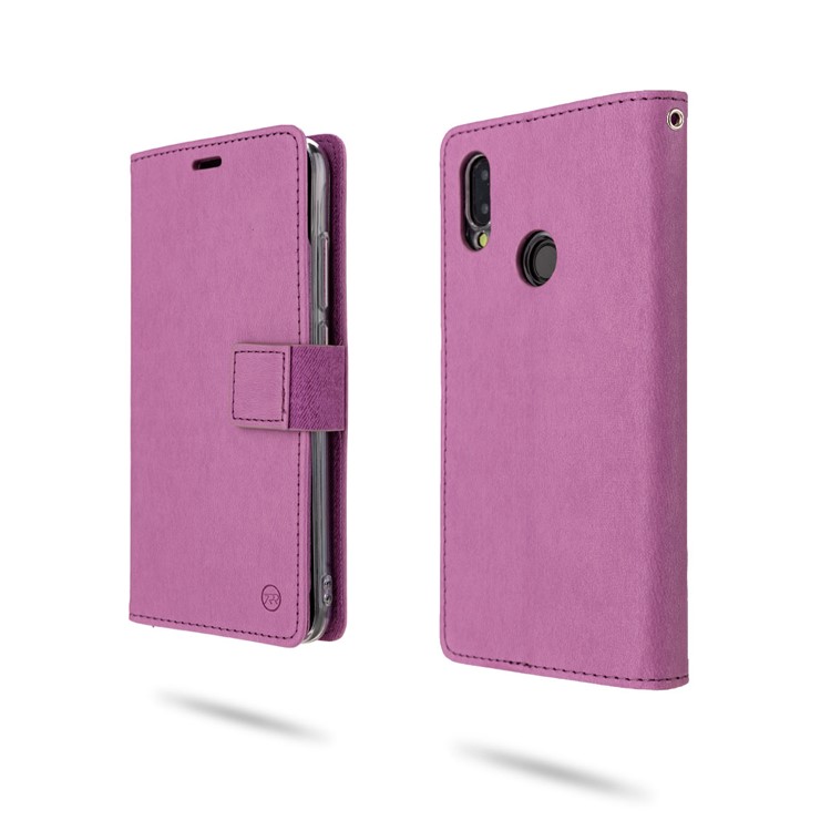 ROAR Square Style Leather Stand Phone Shell Cover Case for Xiaomi Redmi Note 7 / Note 7 Pro (India) / Note 7S - Purple-1